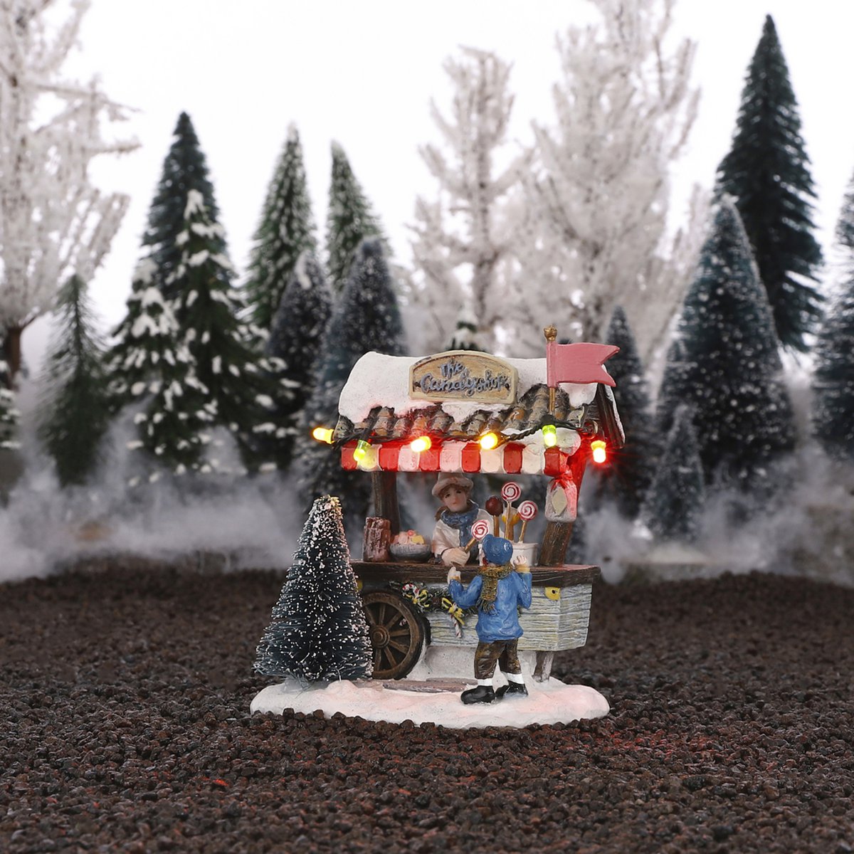 LuVille Christmas Village Miniatur-Süßigkeitenständer – L10 x B8 x H10 cm