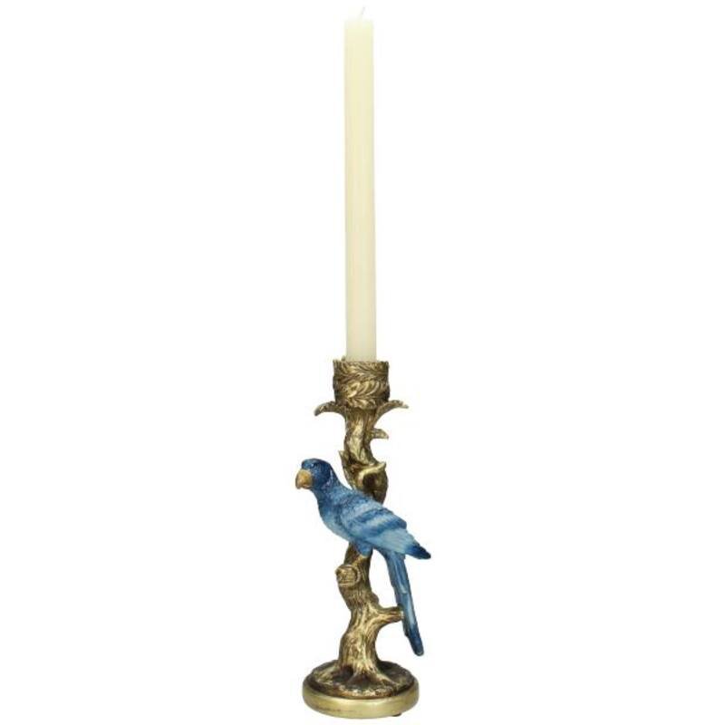 Kerzenhalter - Blauer Papagei ↑ 26 cm