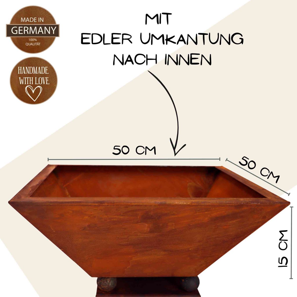 Rost Pflanzsäule mit Pusteblume Motiv | mit verschiedenen Schalen | Gartendeko Rost Blumensäule