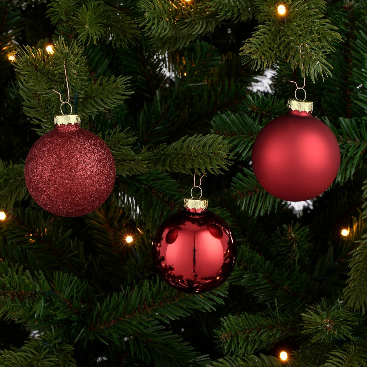 Weihnachtskugeln Set - 26 Stück - Ø7 cm - Glas - Rot