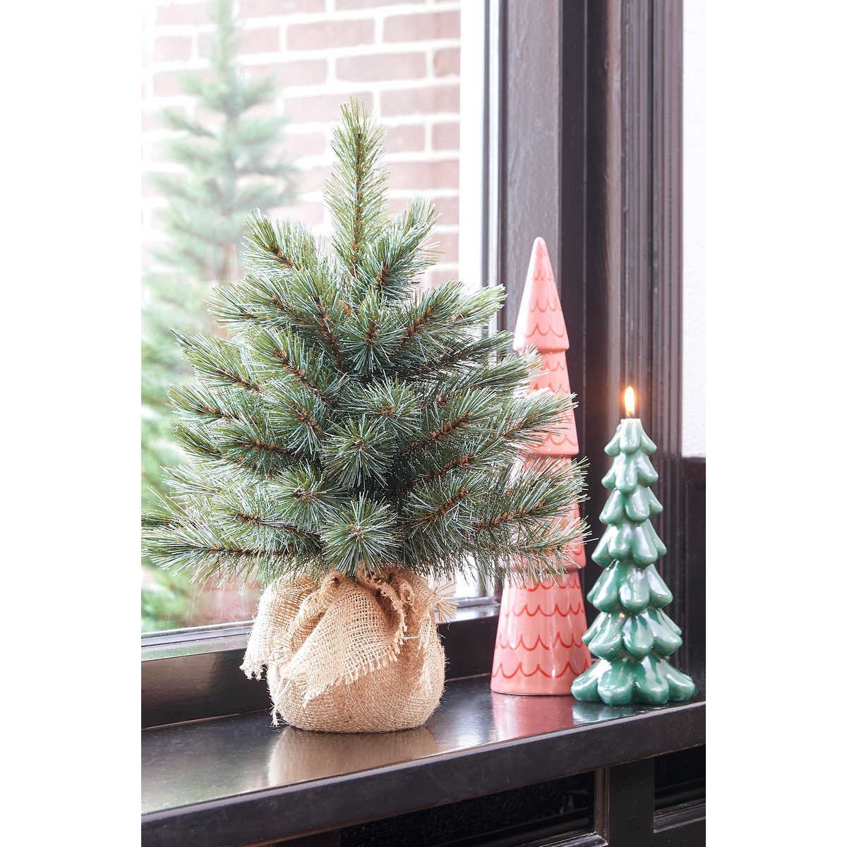 Forest Frosted Künstlicher Weihnachtsbaum aus Jute – H45 x Ø36 cm – Blau