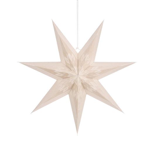 House of Seasons Stern-Weihnachtsdekoration – H18 x Ø60 cm – Papier – Beige