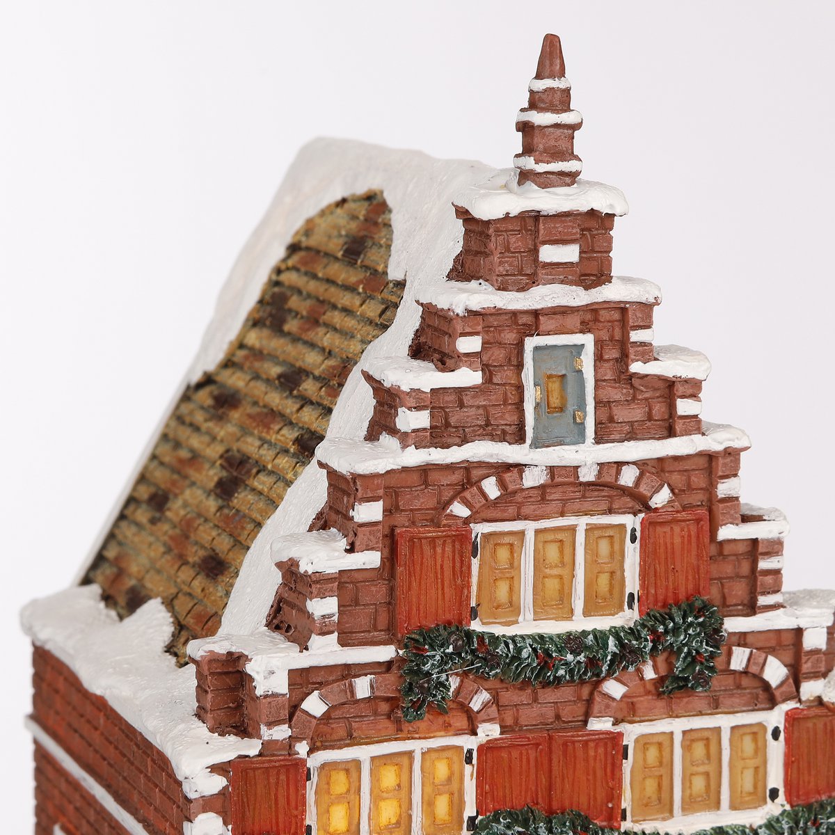 LuVille Weihnachtsdorf Miniatur-Kanalhaus – L11 x B12 x H19 cm