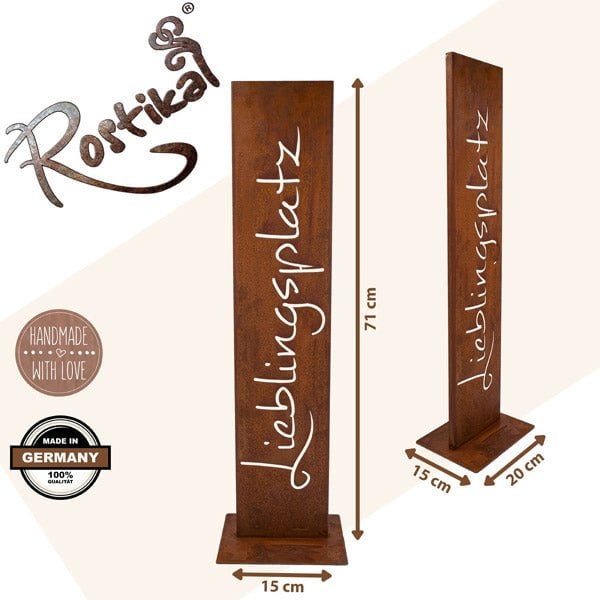 Lieblingsplatz Schild Garten | Rost Deko