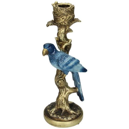 Kerzenhalter - Blauer Papagei ↑ 26 cm
