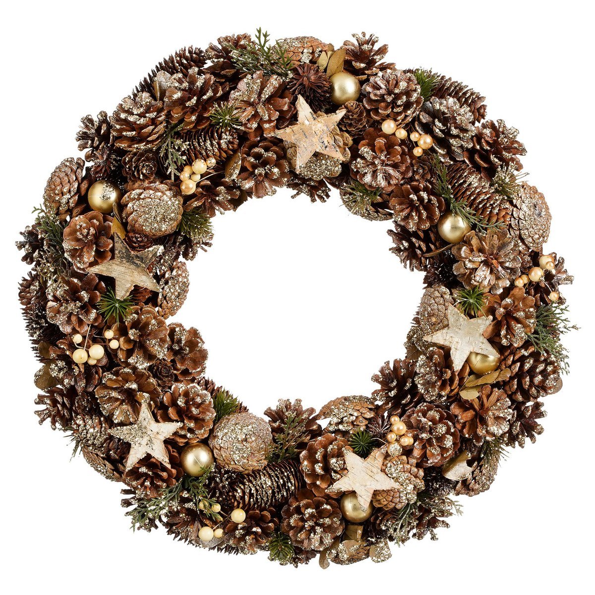 House of Seasons Weihnachtskranz – Ø50 cm – Braun