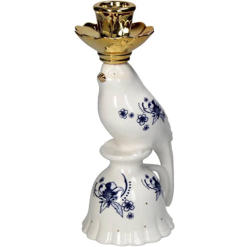 Kerzenhalter - Vogelporzellan - Delfter Blau ↑ 21 cm