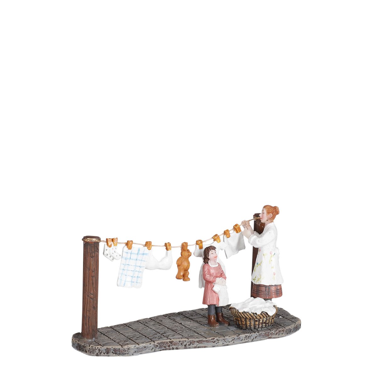 LuVille Weihnachtsdorf Miniatur Paula hilft Mama – L13 x B6 x H7 cm
