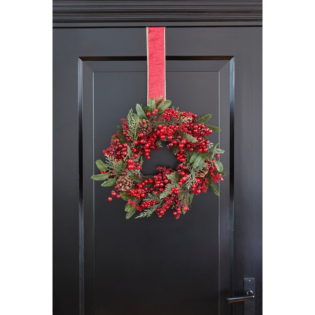 Barney Weihnachtskranz - Ø50 cm - Grün, Rot