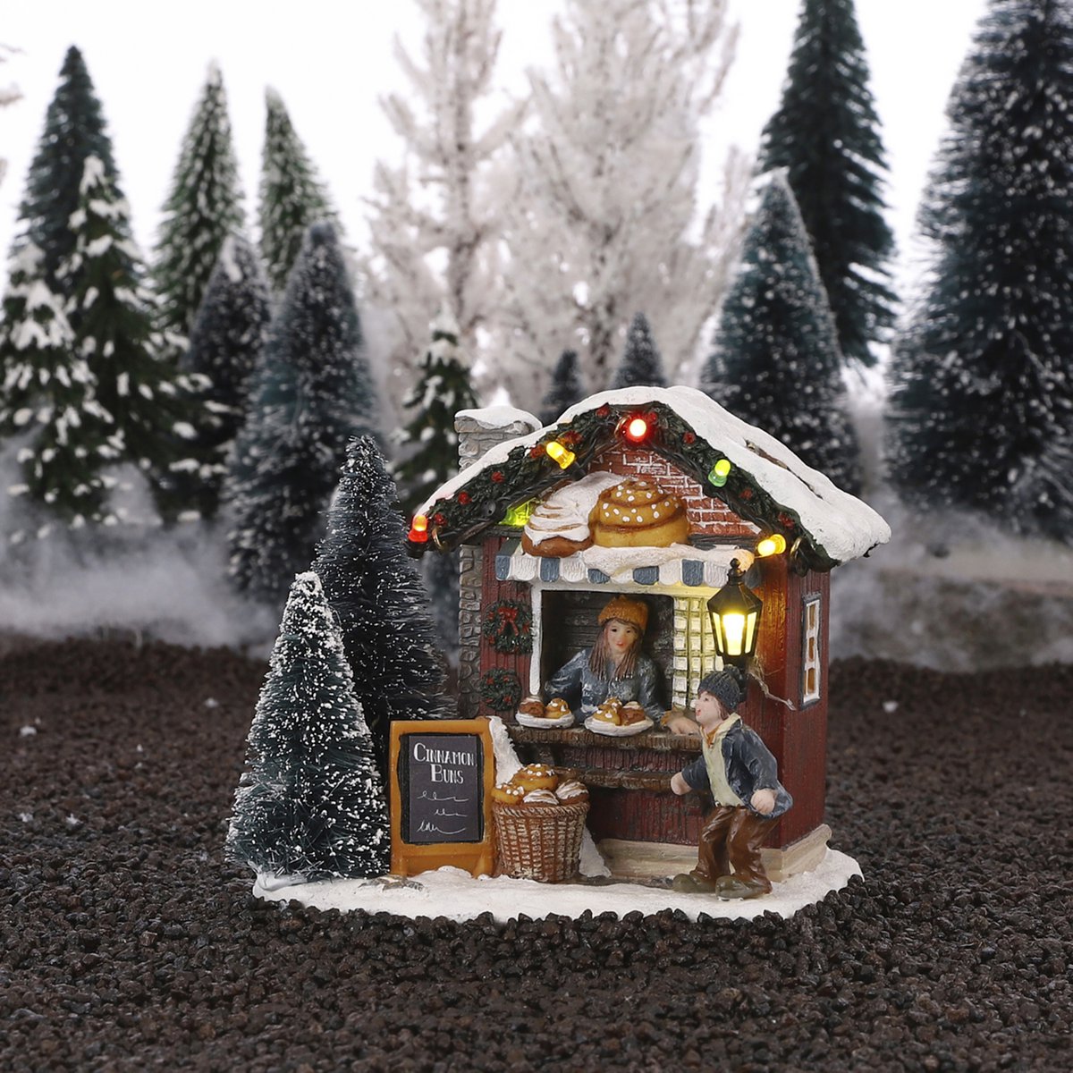 LuVille Christmas Village Miniatur-Zimtschnecken – L12 x B9 x H11 cm