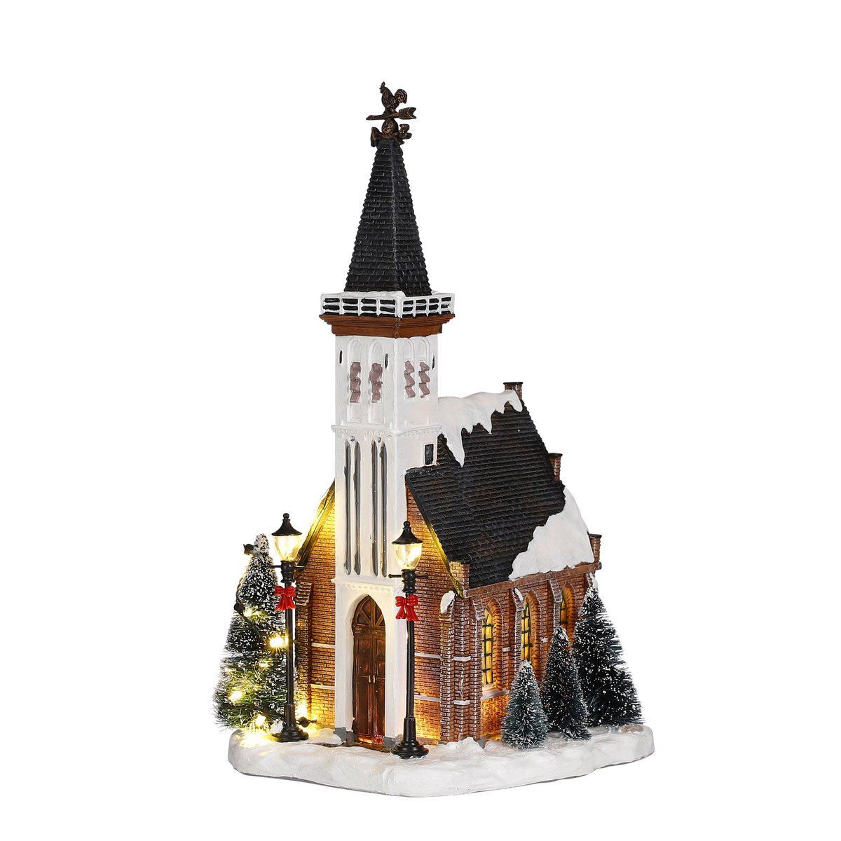 LuVille Weihnachtsdorf-Miniaturkirche – L15 x B17 x H31 cm