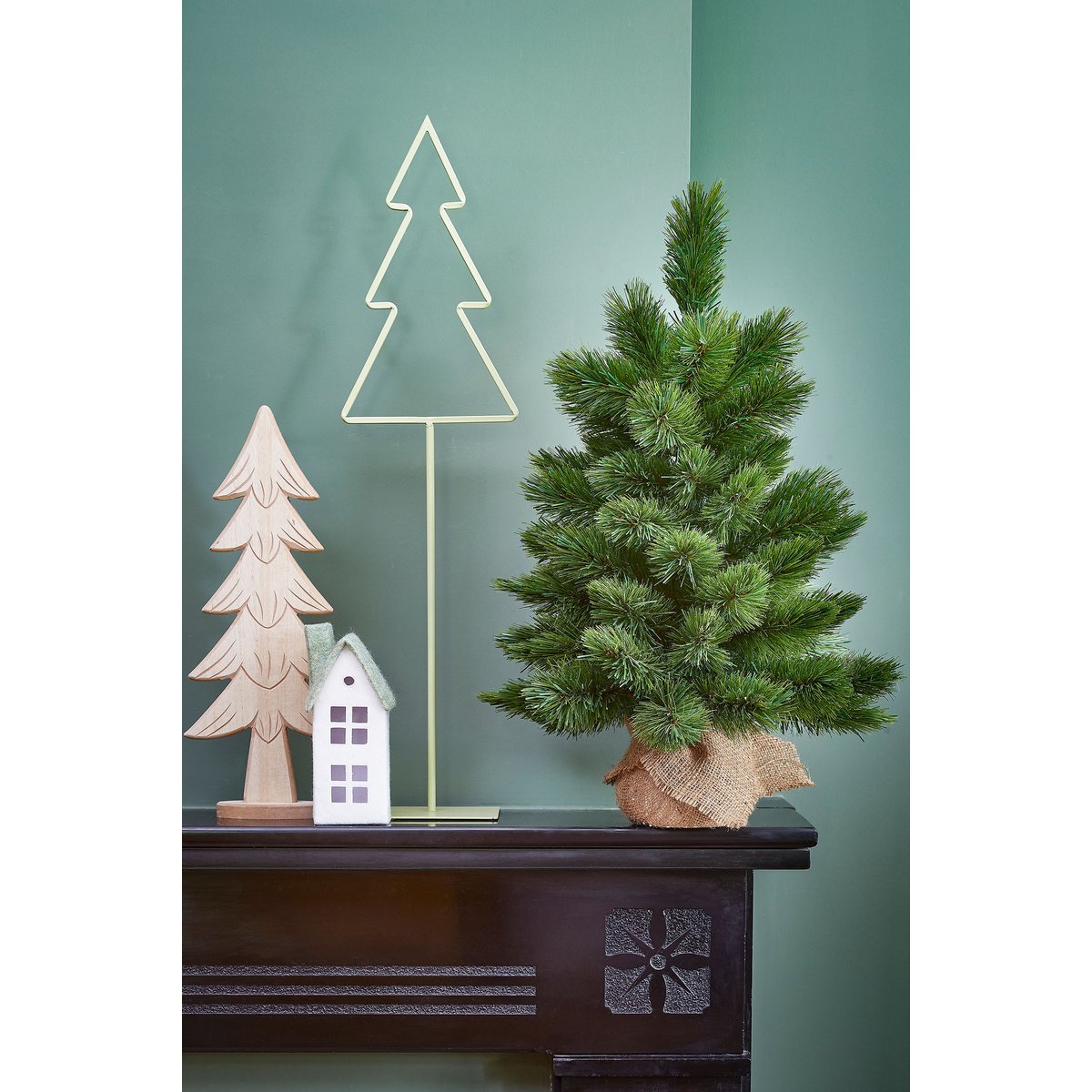 Künstlicher Weihnachtsbaum Camden aus Jute – H60 x Ø43 cm – Grün