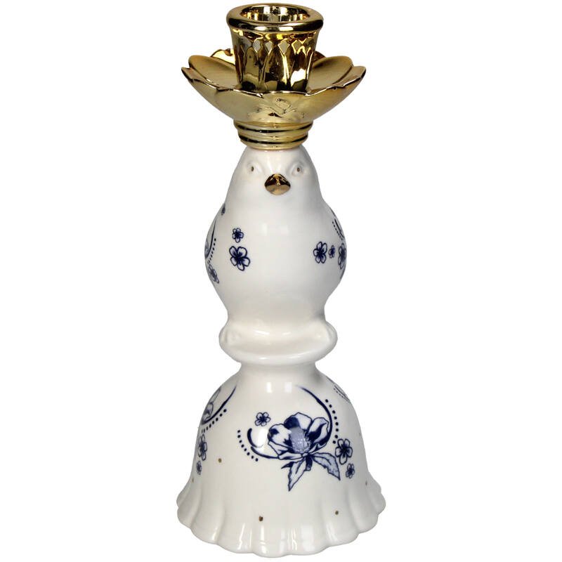 Kerzenhalter - Vogelporzellan - Delfter Blau ↑ 21 cm