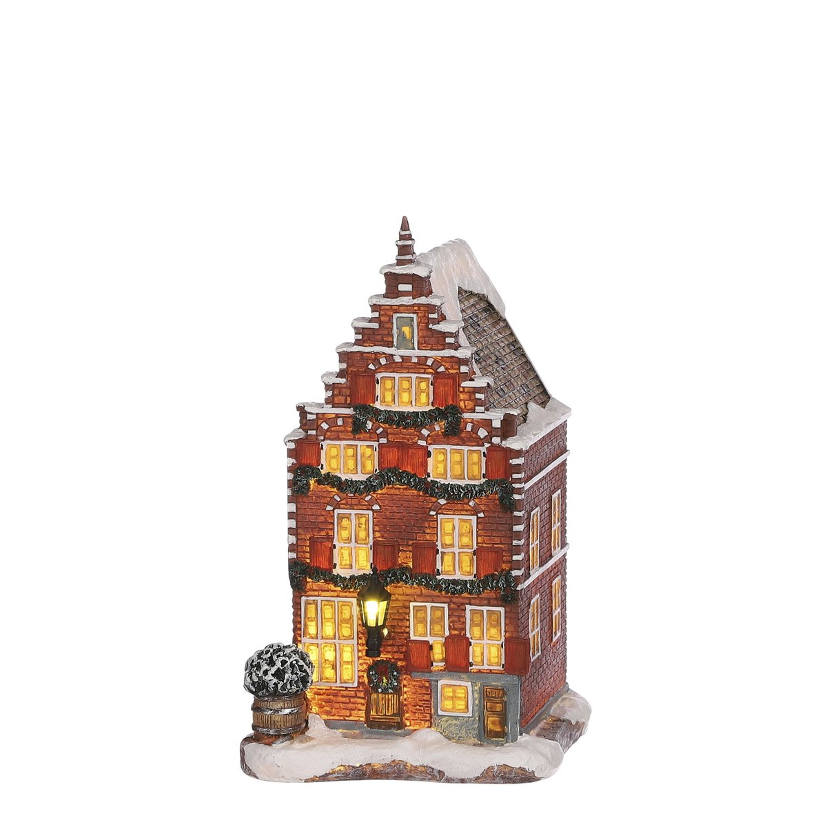 LuVille Weihnachtsdorf Miniatur-Kanalhaus – L11 x B12 x H19 cm