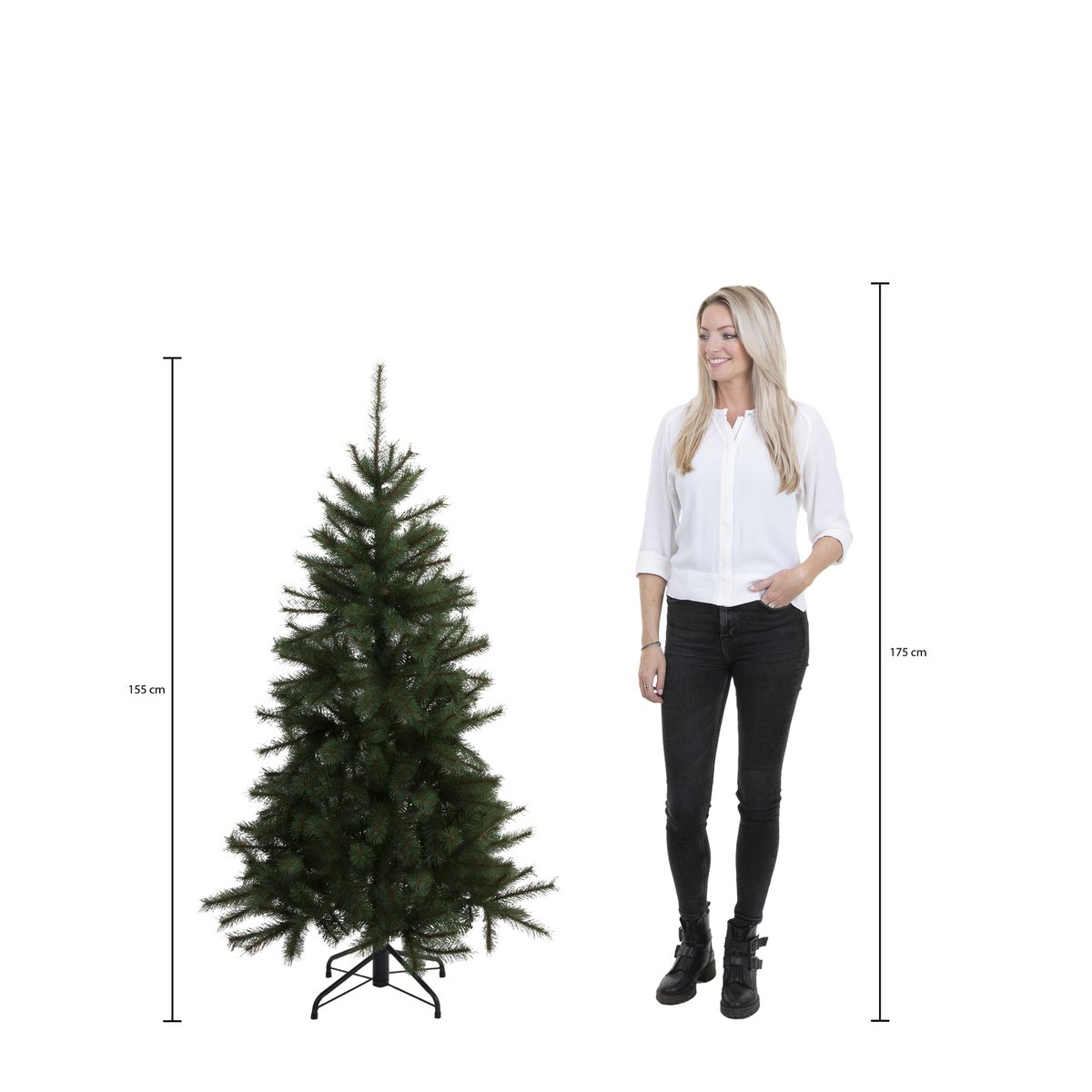 Toskanischer künstlicher Weihnachtsbaum - H155 x Ø99 cm - Grün